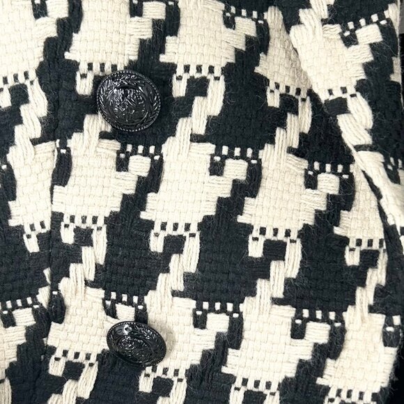 NWT L'Agence Inez Cropped Blazer Jacket in Light Camel/Black Houndstooth Size 6 - Picture 5 of 10